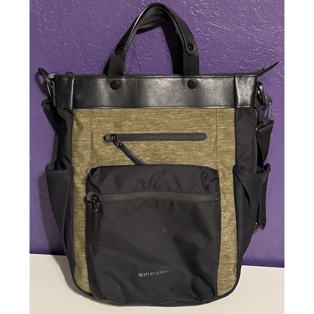 Sherpani Soleil Anti Theft Multi Wear Backpack Crossbody Tote Loden Green